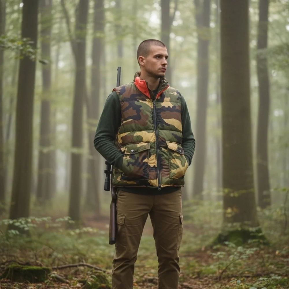 Vintage Winchester Reversible Camo Blaze Orange Vest Mens M Hunting - Picture 13 of 14